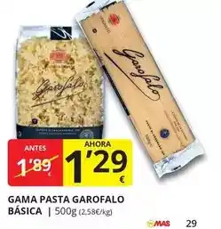 Supermercados MAS Garofalo - gama pasta basica oferta