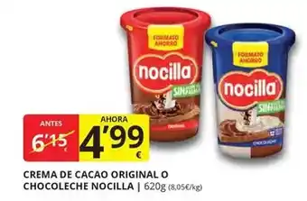 Supermercados MAS Nocilla - crema de cacao original o chocoleche oferta