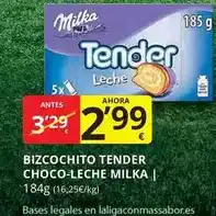 Supermercados MAS Milka - bizcochito tender choco-leche oferta