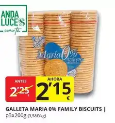 Supermercados MAS Family biscuits - galleta maria 0% oferta