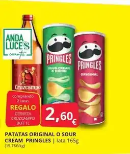 Supermercados MAS Pringles - patatas original o sour cream oferta
