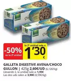 Supermercados MAS Gullón - galleta digestive avena/choco oferta