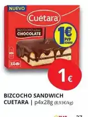 Supermercados MAS Cuétara - bizcocho sandwich oferta