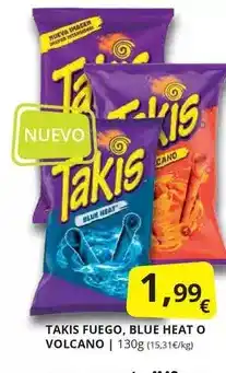 Supermercados MAS Takis - fuego, blue heat o volcano oferta
