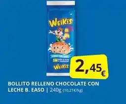 Supermercados MAS Weikis - bollito relleno chocolate con leche oferta