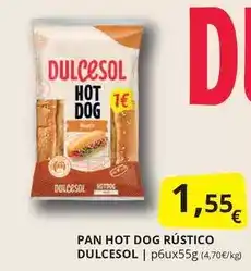 Supermercados MAS Dulcesol - pan hot dog rustico oferta