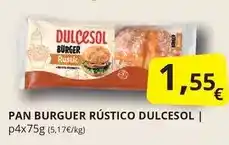 Supermercados MAS Dulcesol - pan burger rustico oferta
