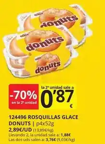 Supermercados MAS Glacé - rosquillas glace oferta