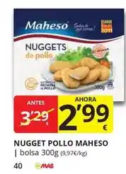 Supermercados MAS Maheso - nugget pollo oferta