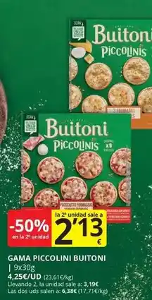 Supermercados MAS Buitoni - gama piccolinis oferta