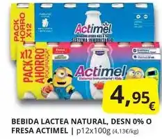 Supermercados MAS Danone - bebida lactea natural, desn 0% o fresa actimel oferta