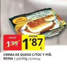 Supermercados MAS Reina - crema de queso c/toc y piña oferta