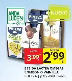 Supermercados MAS Puleva - bebida lactea omega3 bombon o vainilla oferta