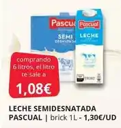 Supermercados MAS Pascual - leche semidesnatada oferta