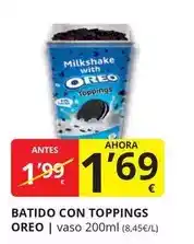 Supermercados MAS Oreo - batido con toppings oferta