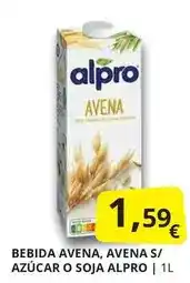 Supermercados MAS Alpro - bebida avena, avena s/ azucar o soja oferta