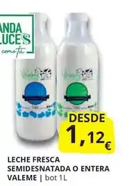Supermercados MAS Anda - leche fresca semidesnatada o entera oferta