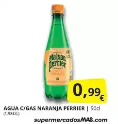 Supermercados MAS France - agua c/gas naranja perrier oferta
