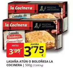 Supermercados MAS La cocinera - lasaña atun o bolonesa oferta