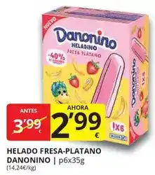 Supermercados MAS Danonino - helado fresa-platano oferta