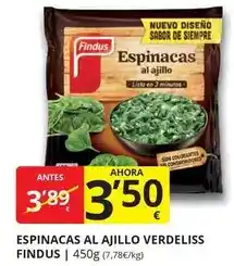 Supermercados MAS Findus - espinacas al ajillo verdeliss oferta