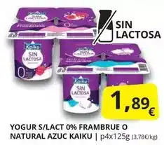 Supermercados MAS Kaiku - yogur s/lact 0% frambrue o natural azuc oferta