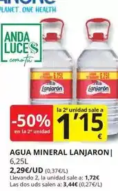 Supermercados MAS Lanjarón - agua mineral oferta