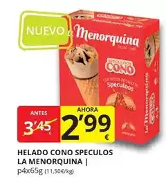 Supermercados MAS La menorquina - helado cono specuchos oferta