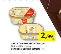 Supermercados MAS Dor - carte helado vainilla oferta