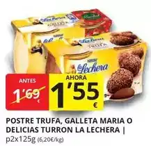 Supermercados MAS La lechera - postre trufa, galleta maria o delicias turron oferta