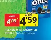 Supermercados MAS Oreo - helado mini sandwich oferta