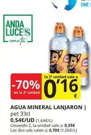 Supermercados MAS Lanjarón - agua mineral oferta