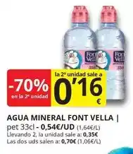Supermercados MAS Font vella - agua mineral oferta
