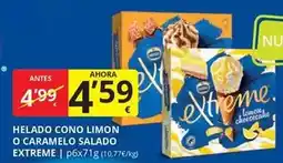 Supermercados MAS Nestlé - helado cono limon o caramelo salado extreme oferta