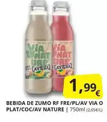 Supermercados MAS Nature - bebida de zumo rf fre/pl/av via o plat/coc/av oferta