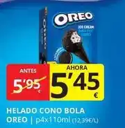 Supermercados MAS Oreo - helado cono bola oferta