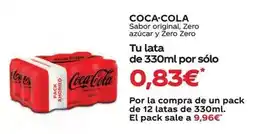Supermercados MAS Coca-cola - sabor original, zero azucar y zero zero oferta