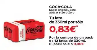 Supermercados MAS Coca-cola - sabor original, zero azucar y zero zero oferta