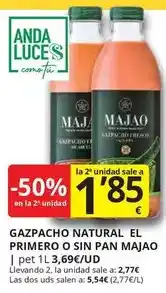 Supermercados MAS Anda - gazpacho natural el primero o sin pan majao oferta