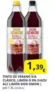 Supermercados MAS Don simón - tinto de verano s/a clasico, limon o 0% s/azs/ alc limon oferta