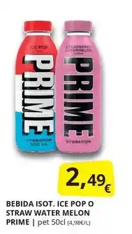 Supermercados MAS Prime - bebida isot. ice pop o straw water melon oferta