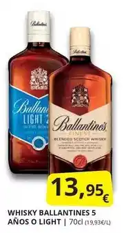 Supermercados MAS Ballantine's - whisky ballantines 5 años o light oferta