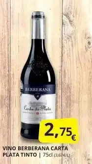 Supermercados MAS Berberana - vino carta plata tinto oferta