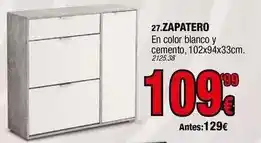 Rapimueble Blanco - zapatero en color y cemento oferta