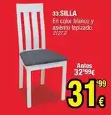Rapimueble Blanco - silla en color y asiento tapizado oferta
