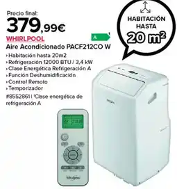 Costco Whirlpool - aire acondicionado pacf212co w oferta