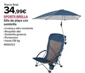 Costco Liviana - silla de playa con sombrilla oferta