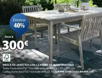 JYSK Taula de jardi kollen + cadira de jardi radsted oferta