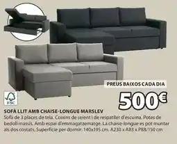 JYSK Sofa llit amb chaise-longue marslev oferta