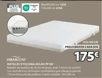 JYSK Dreamzone - matalas d'escuma hulda pf100 oferta